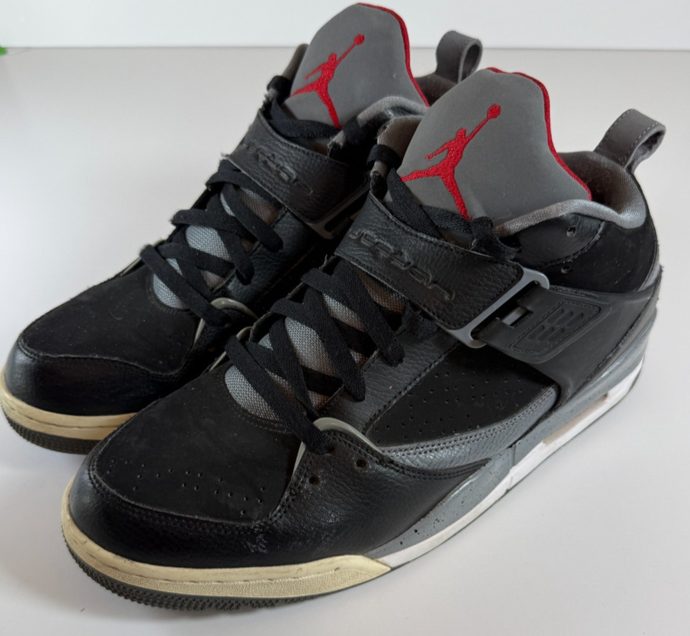 Nike Air Jordan Flight 45 High Black Gray Red 644846-006 Men's Size 13 Shoes